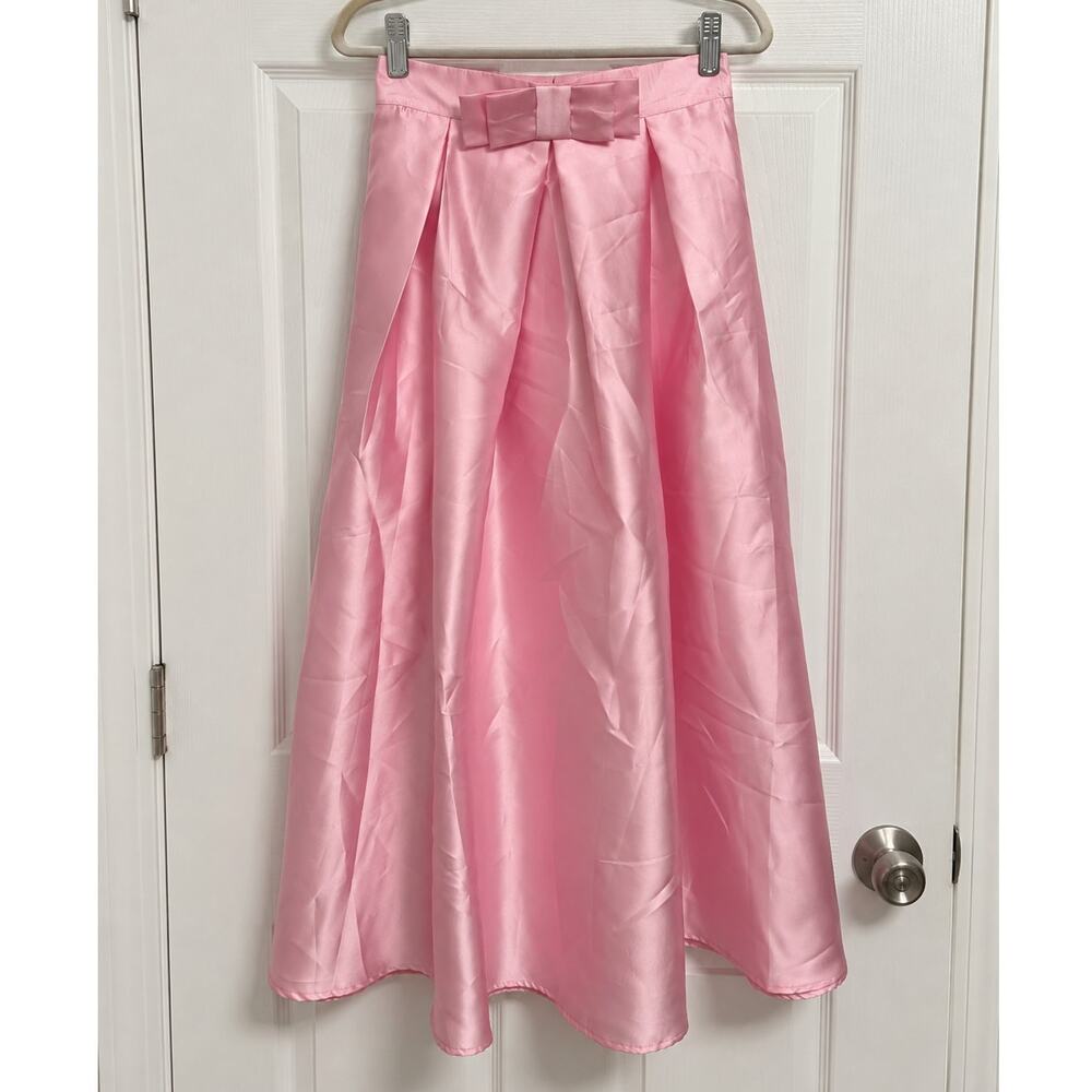 Chicwish Pink Satin Bow Maxi Skirt Size S NWT Coquette Formal Party
